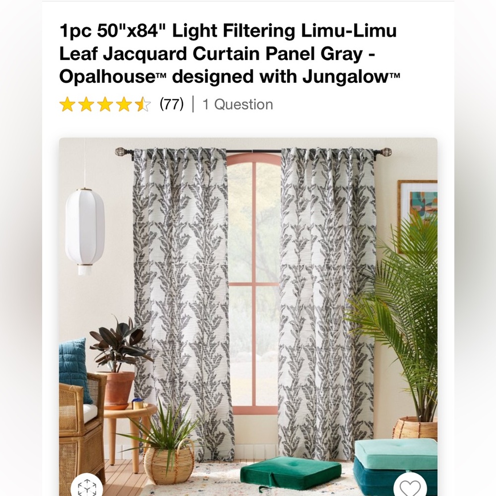 Opalhouse Jungalow Limu Limu Curtain Pair 50x63